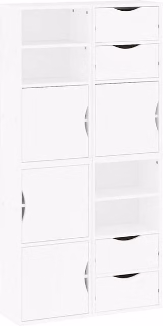 Berkfield Home ODDA Side Cabinets, Set of 4, White Solid Wood Pine, W/D/H: 40 x 24 x 79 cm