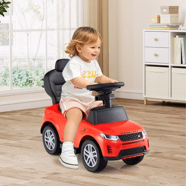 Costway 3 in 1 Red Toddler Ride On Push Car with Handle and Light and Sound Effects