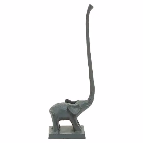 Orsina Fauna Elephant Freestanding Toilet Roll Holder in Grey, W12 x D7 x H35 cm
