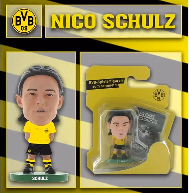 SoccerStarz Borussia Dortmund Nico Schulz ClassicKit Mini Figure, Yellow, Height: 5 cm