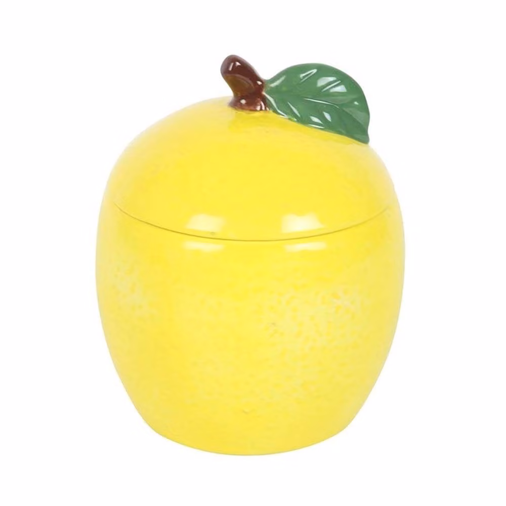 Uniqueful Yellow Lemon Shaped Ceramic Candle Jar for Pillar or Votive Candles – 2