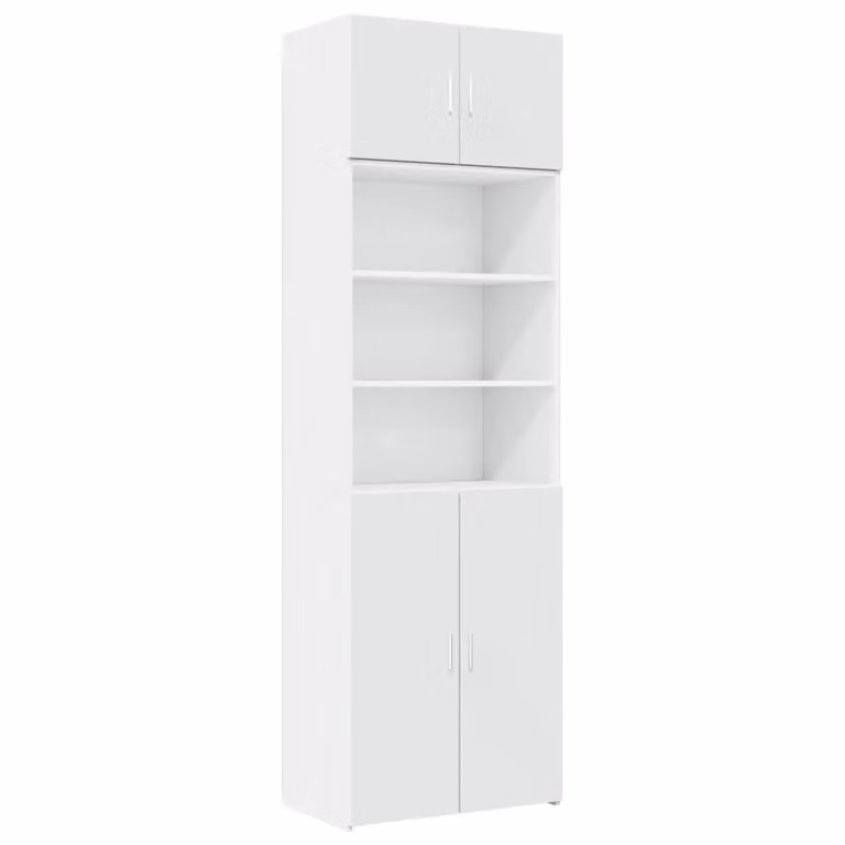 Berkfield Home Freestanding Storage Cabinet in White, W/D/H: 70 x 42.5 x 225 cm