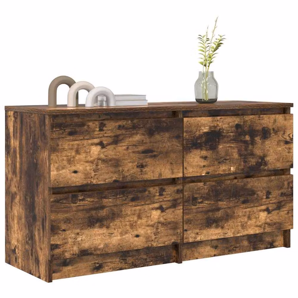 Berkfield Home Smoked Oak TV Cabinet in Brown, W/D/H: 100 x 35 x 54 cm – 3