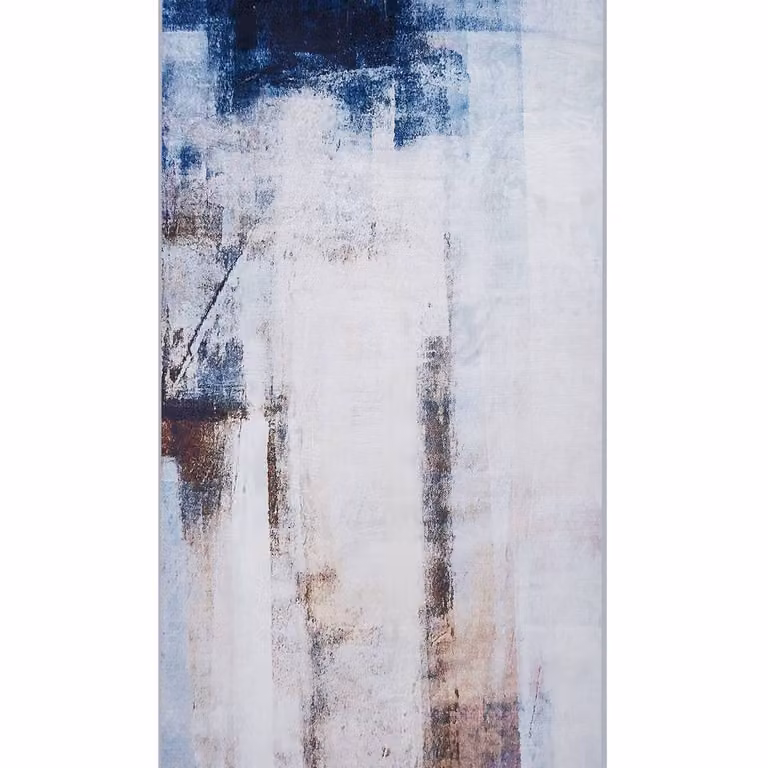 Wyld and Coco Woven Polyester Abstract Rug in Beige and Brown, W/D: 80 x 150 cm