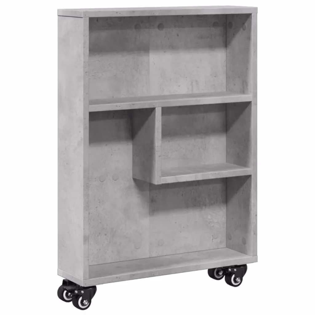 Berkfield Home Narrow Storage Trolley in Concrete Grey, W/D/H: 48 x 13 x 68 cm – 2
