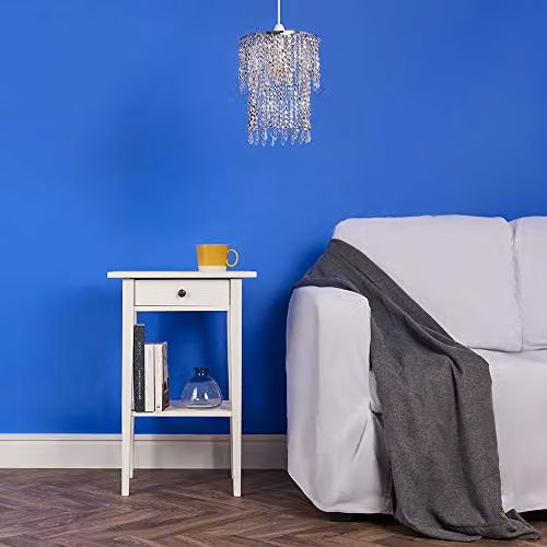 MiniSun Modern Crystal Jewel Effect Cylinder Ceiling Light Shade in Silver and Transparent, Shade Width: 22 cm – 2
