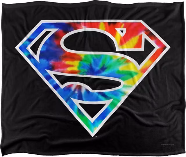Warner Brothers Superman Logo Silky Touch Super Soft Throw Blanket, White, W/D/H: 152 x 127 cm