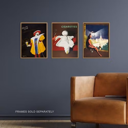 Artery8 Set of 3 Cappiello Vintage French Alcohol Adverts Wall Art Paper Posters, Multicolour, W: 21.0 cm, H: 29.7 cm – 2