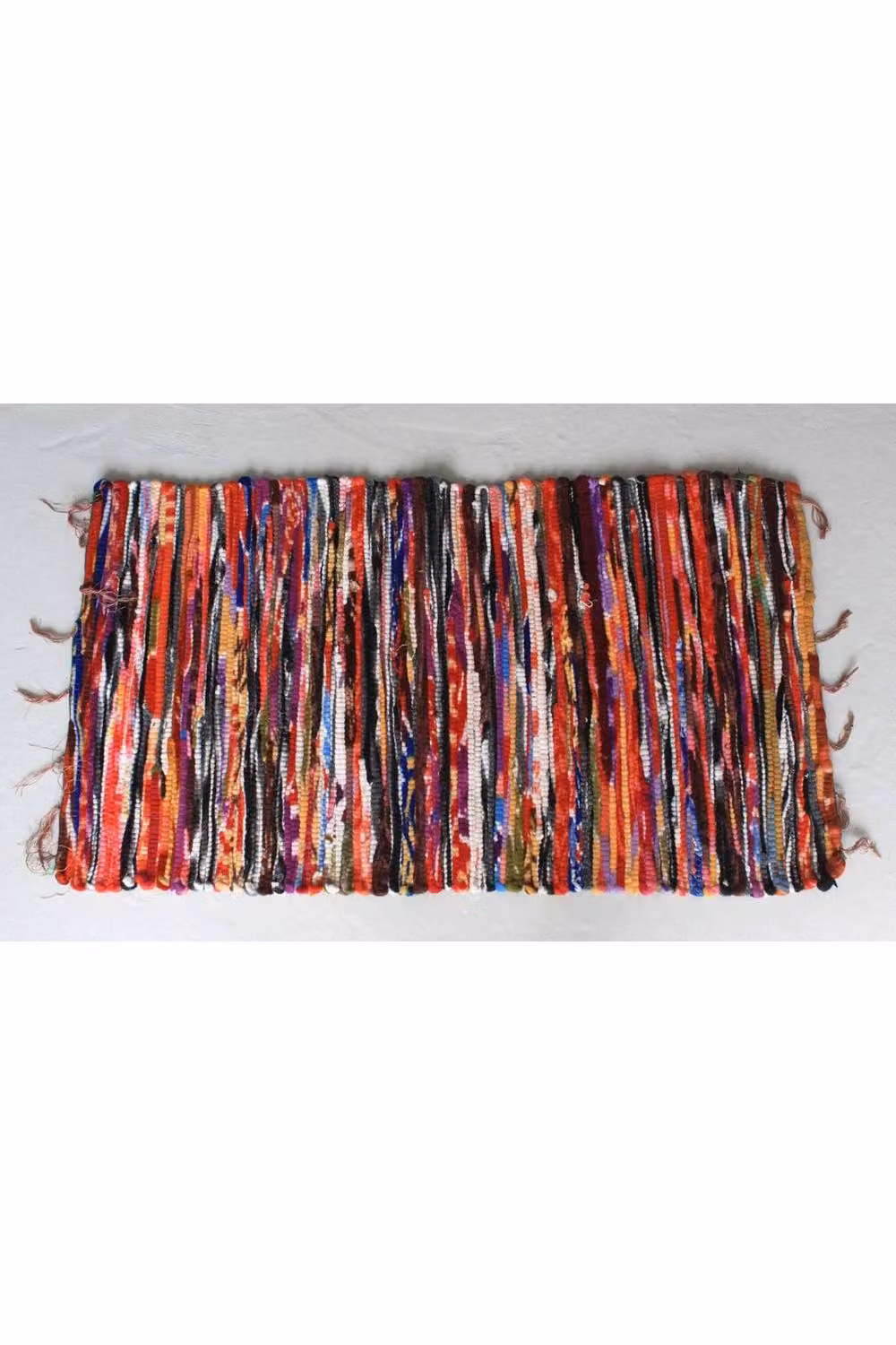 KDMD Multicolour Ethnic Rectangular Cotton Velvet Rug W: 50 cm, D: 90 cm – 1