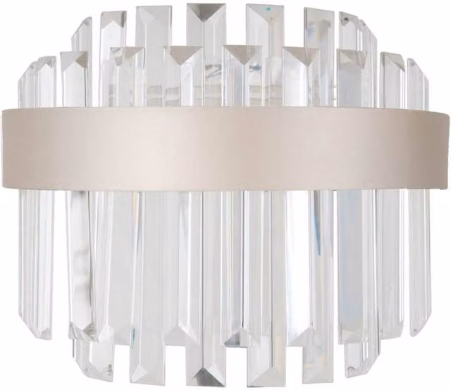 Netlighting Horna Wall Lamp in Beige with Crystal and Metal Details, 3000K Warm White LED