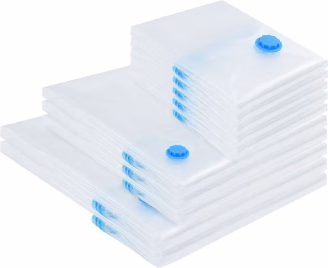 Berkfield Home Vacuum Storage Bags, Set of 10 in White and Transparent