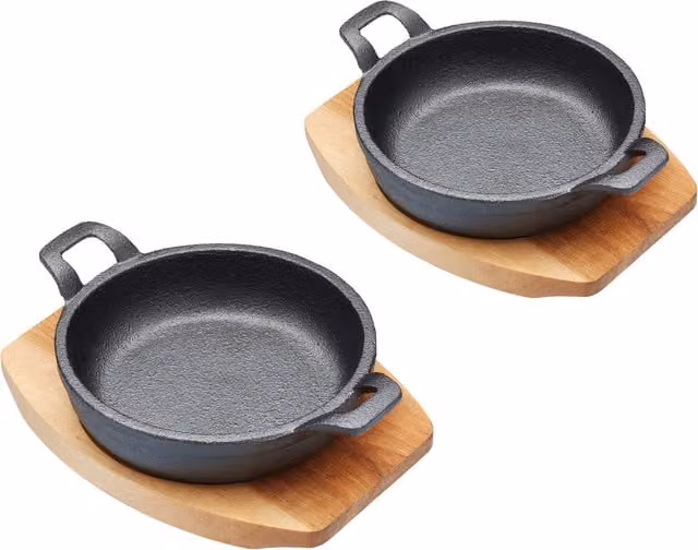 Artesa Black Cast Iron Mini Round Gratin Dishes