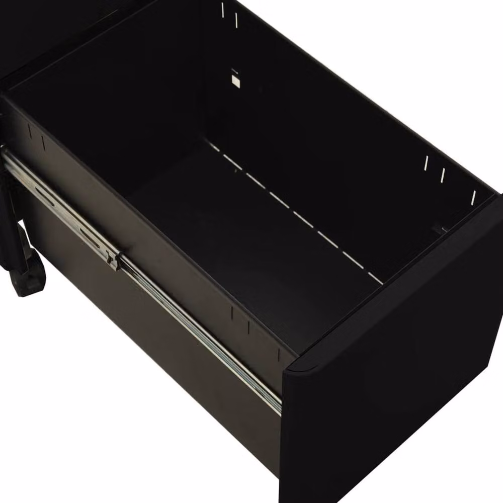 Berkfield Home Mobile File Cabinet in Black Metal with Lock and Castors, W/D/H: 30 x 45 x 59 cm – 3