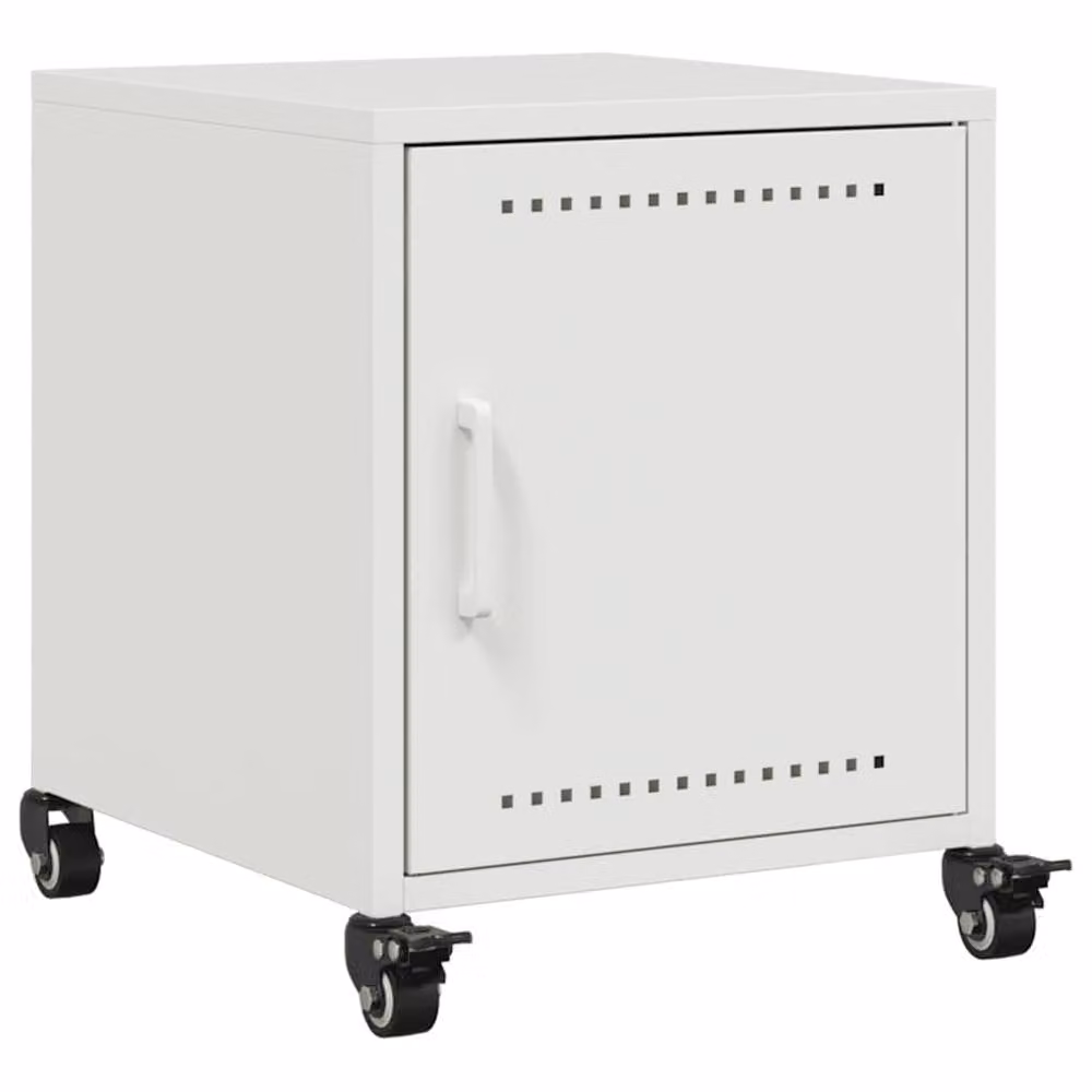 Berkfield Home White Metal Bedside Cabinet W/D/H: 36 x 39 x 43.5 cm – 2
