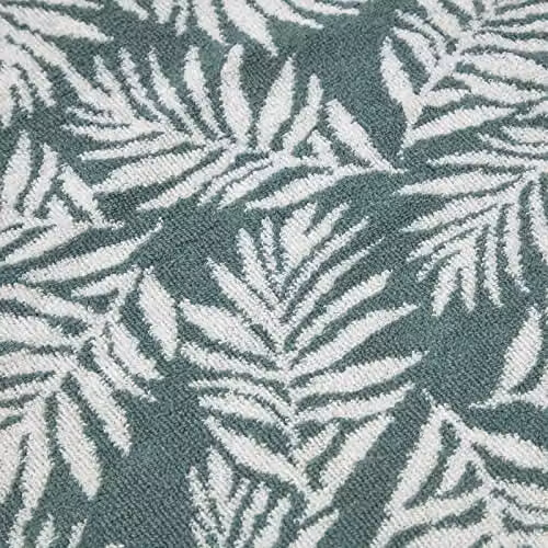 HOMESCAPES Green Floral Pattern Cotton Hand Towel, 500 GSM – 2