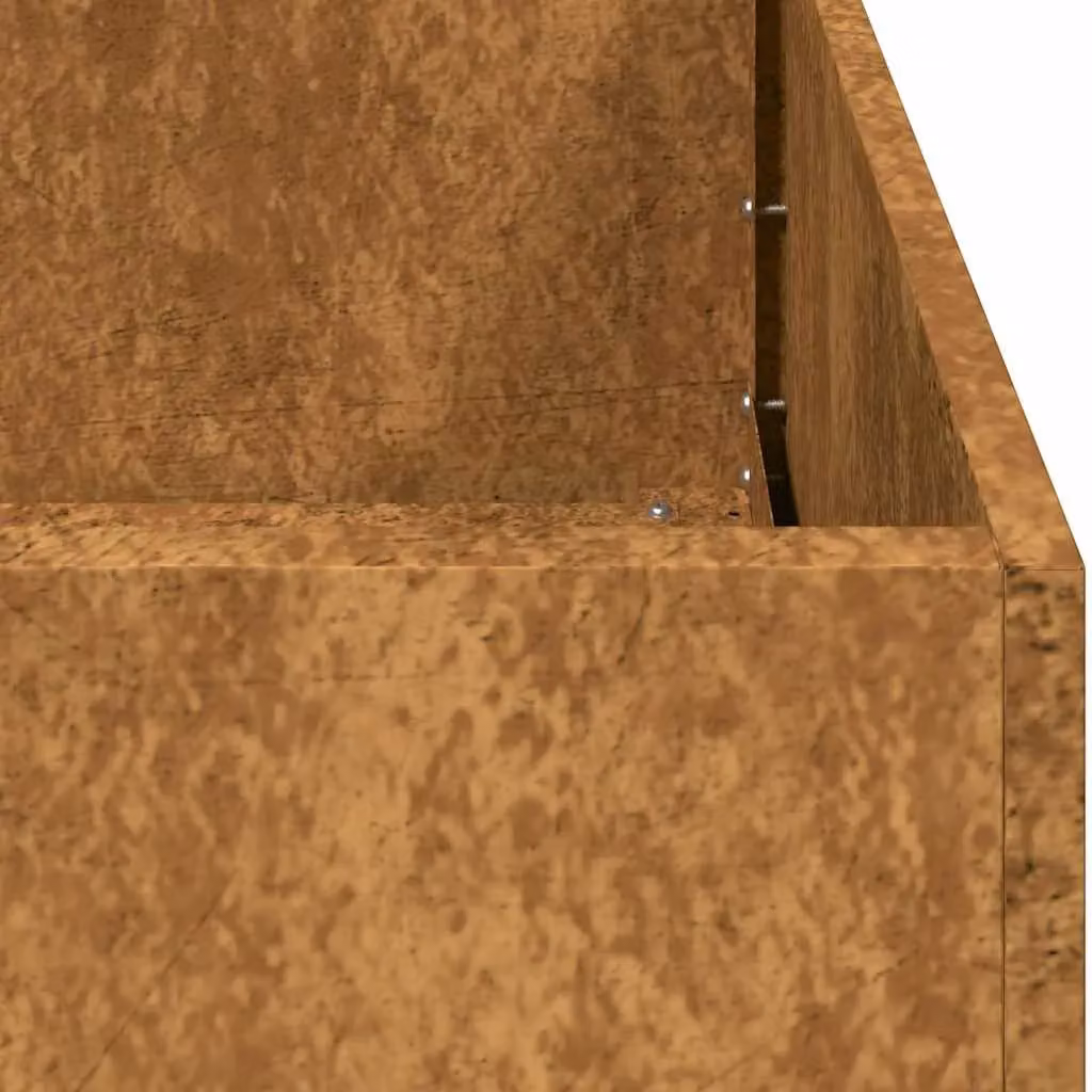 Berkfield Home Rusty Weathering Steel Planter in Brown and Multicolour, W/D/H: 360 x 80 x 40 cm – 4