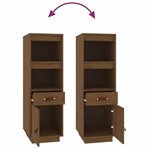 vidaXL Highboard in Honey Brown Solid Pine Wood, W/D/H: 34 x 40 x 108.5 cm – 4