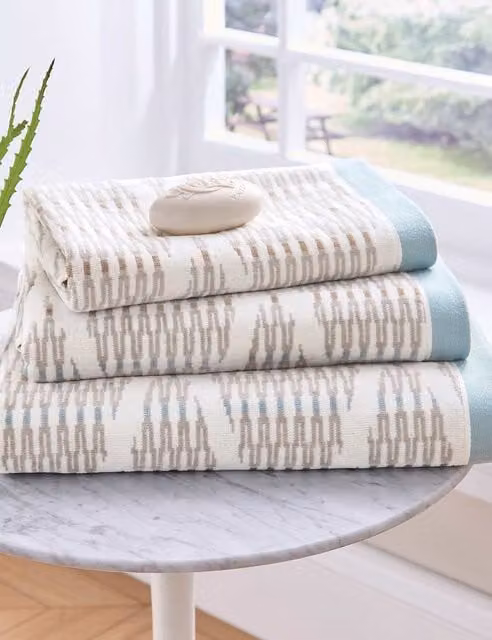 Bedeck of Belfast Albany Pure Cotton Striped Towel in Blue Mix