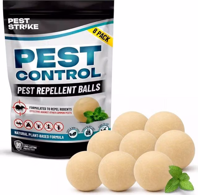 Volila Rodent Repellent Balls 8 Pack Peppermint Mouse and Rat Deterrent in Light Beige