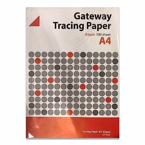 Gateway Natural Tracing Paper Pad, A4, 63gsm, 100 Sheets, Transparent/White