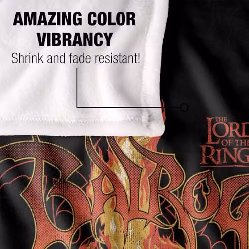 Warner Bros. Lord of the Rings Moria Balrog Flames Super Soft Fleece Throw Blanket, Multicolour, W/D/H: 91 x 36 x 147 cm – 3
