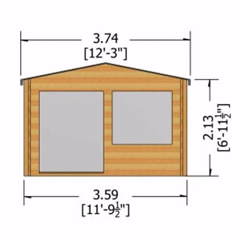 Shires Hale 28 mm Log Cabin in Brown, 12 x 12 Feet