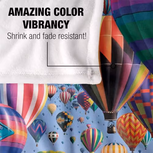 JQ Licensing Royce Mcclure Hot Air Balloon Sky Silky Touch Super Soft Fleece Throw Blanket, Multicolour, W/D/H: 91 x 147 cm – 4