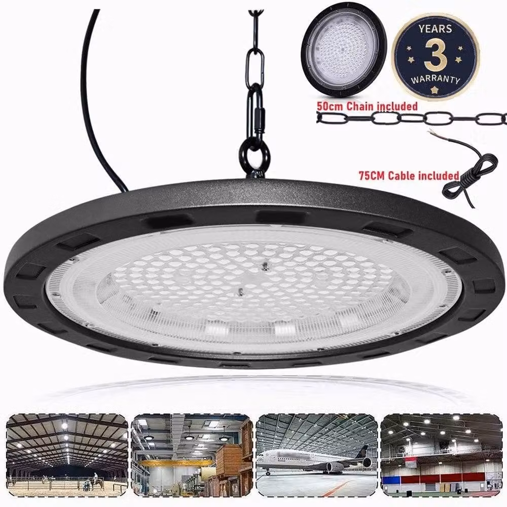 NESTLUNE 800W LED UFO High Bay Light in Black for Industrial Workshops – 3