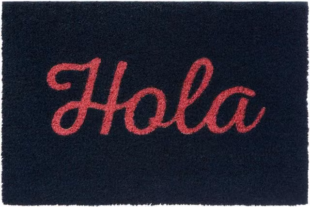 Orsina Neon Hola Round Coir Doormat in Blue and Pink, Diameter: 100 cm – 1