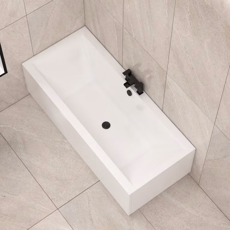 Amaze White Acrylic Square Double Ended Bath W/D/H: 170 x 70 x 70 cm
