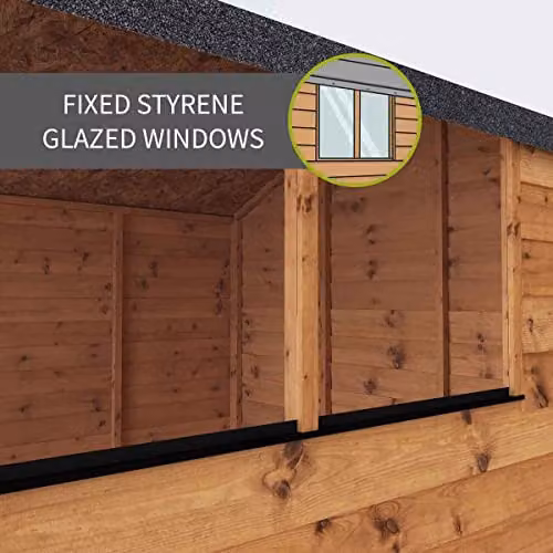 Mercia Double Door Overlap Apex Windowless Wooden Storage Shed in Brown, L 243.84 x W 190.5 x H 198.6 cm – 5