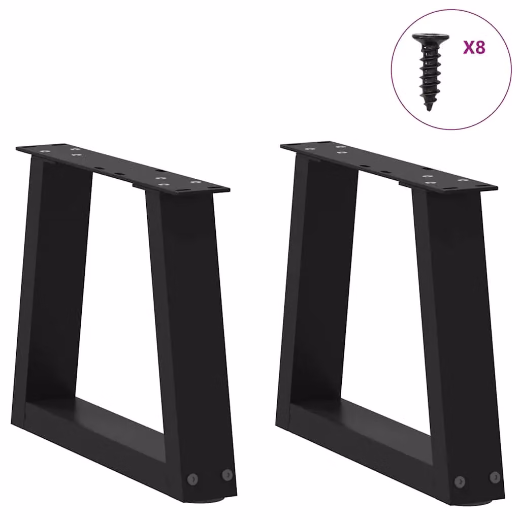Berkfield Home V-Shape Dining Table Legs, 2 Piece Set, Black Steel – 2