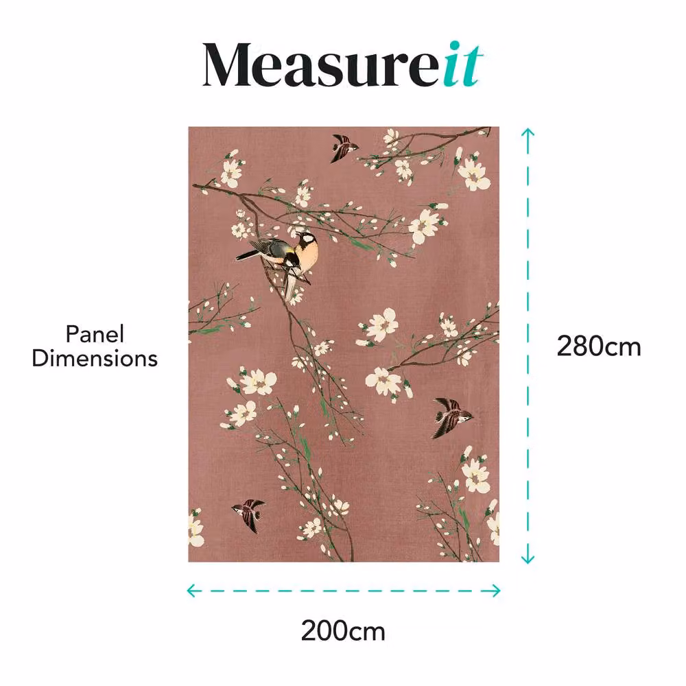 Superfresco Easy Birds & Blossom Pink Print To Order Mural Wallpaper, W: 300 cm x H: 280 cm – 2