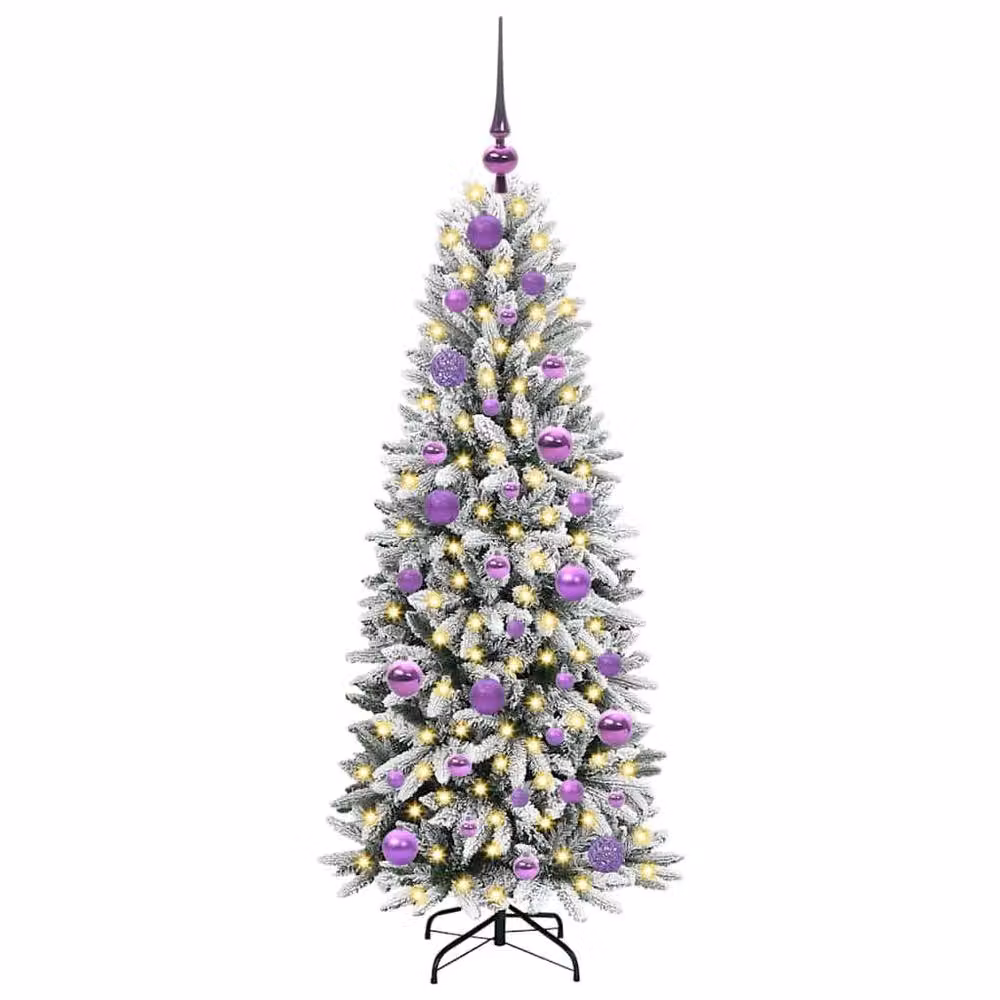 Berkfield Home Artificial Christmas Tree with 150 LEDs in Green and White, H x W x D: 120 x 53 x 53 cm – 3
