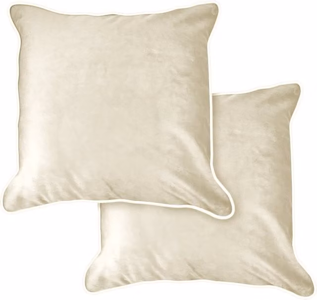 NewEdgeBlinds Plain Velvet Square Cushion Cover in Beige and Yellow