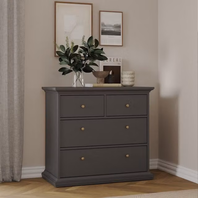 Jonas & James Belleville Four Drawer Chest in Matt Grey