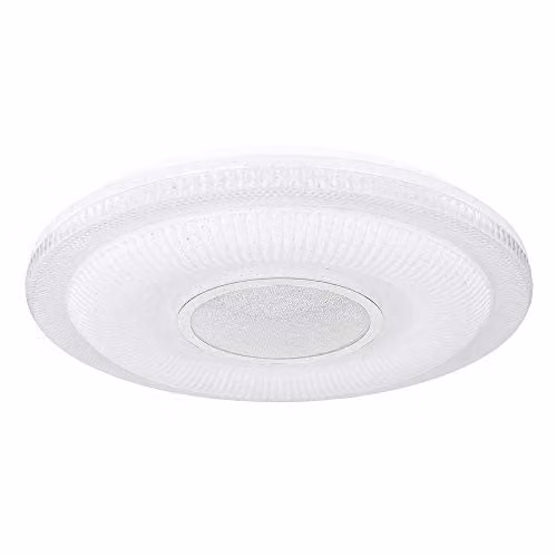 Globo Lighting Smart LED Ceiling Lamp with Star Effect, White and Chrome Crystal Design, Dimmable with Remote Control and App Support