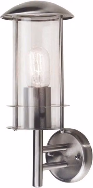 Netlighting Bruges Modern Outdoor Wall Lantern in Grey Stainless Steel with IP44 Rating and E27 Socket