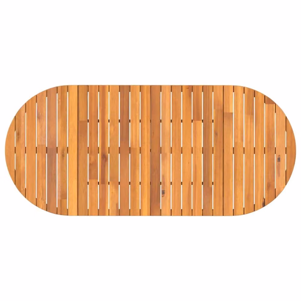 Berkfield Home Oval Garden Dining Table in Brown Solid Acacia Wood W/D/H: 200 x 90 x 75 cm – 3