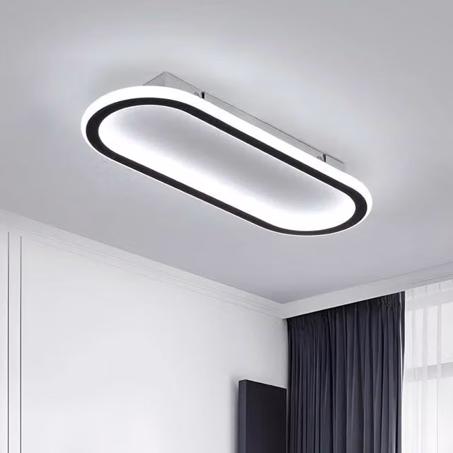 Goeco Modern LED Ceiling Light, 33W, 6500K Cool White, Black, Diameter: 40 cm