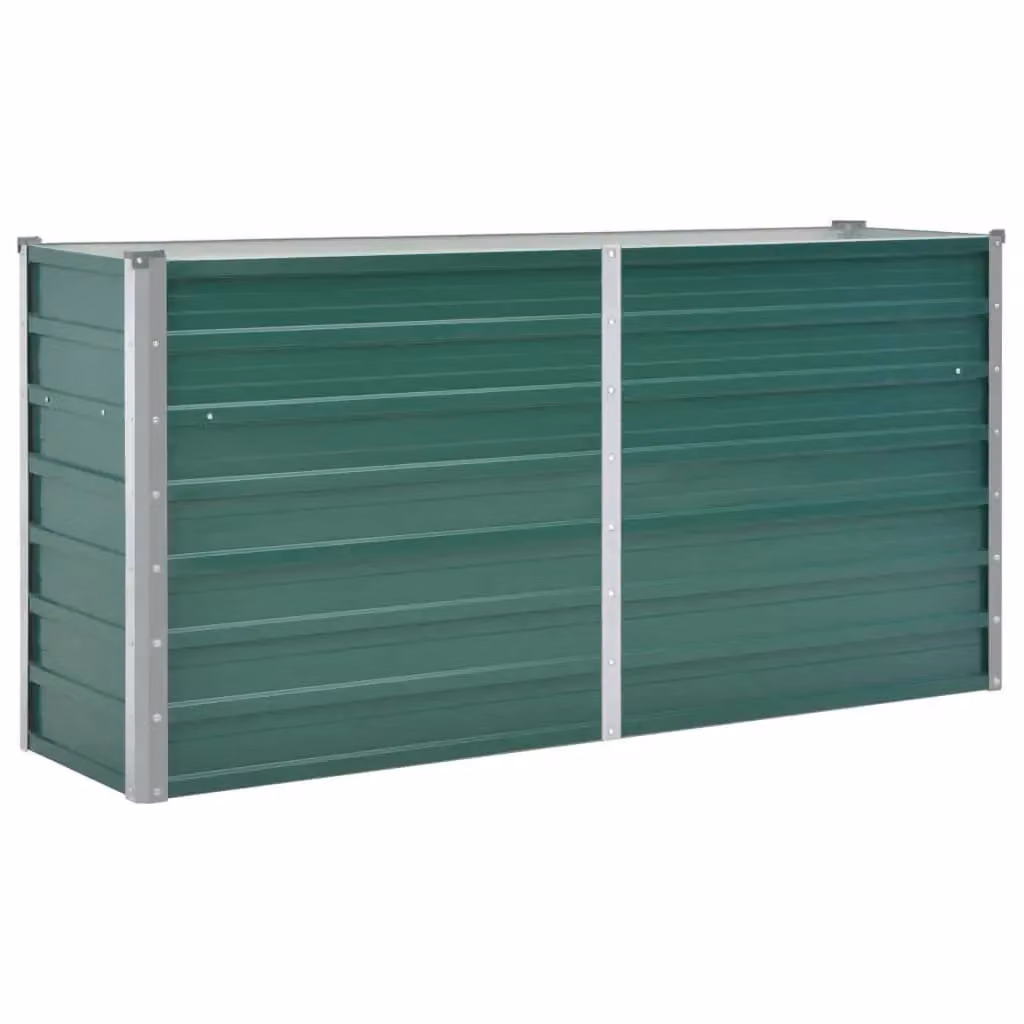 Berkfield Home Garden Galvanised Steel Raised Bed in Green, W/D/H: 160 x 40 x 77 cm – 2