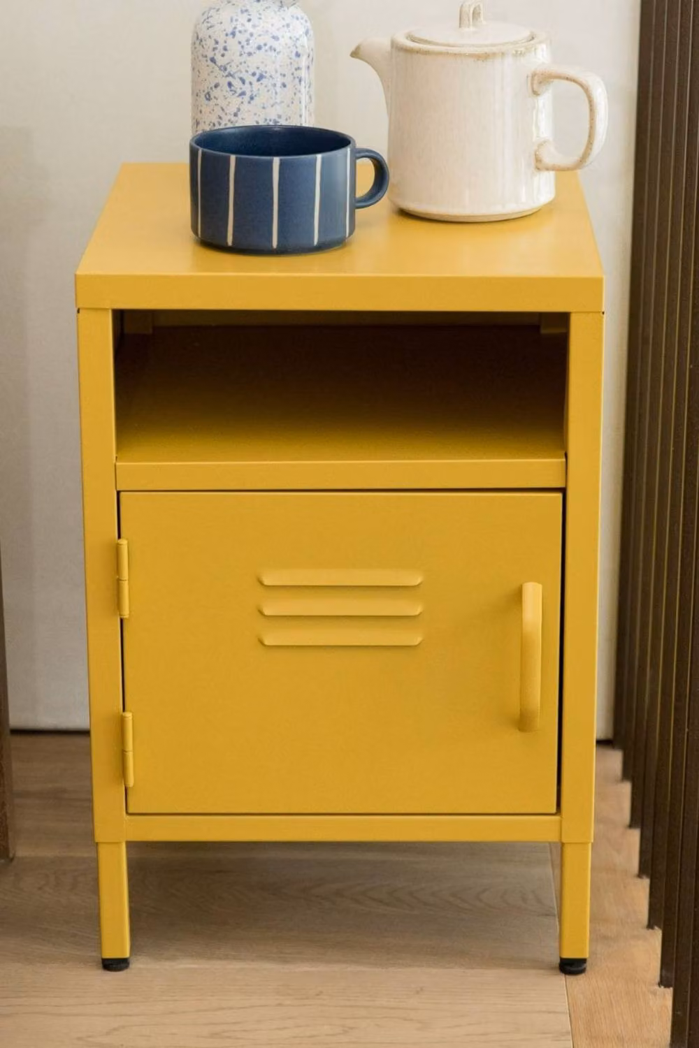 Scandi Home Mustard Yellow Metal Locker with Internal Shelf, W/D/H: 35 x 35 x 51 cm – 2
