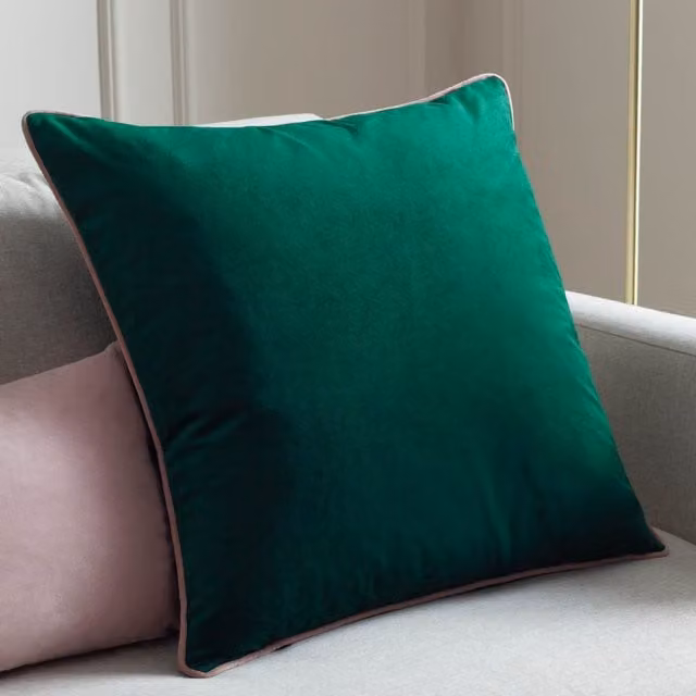 Furn Meridian Velvet Square Cushion in Green and Pink, W/D/H: 45 x 45 x 45 cm – 5