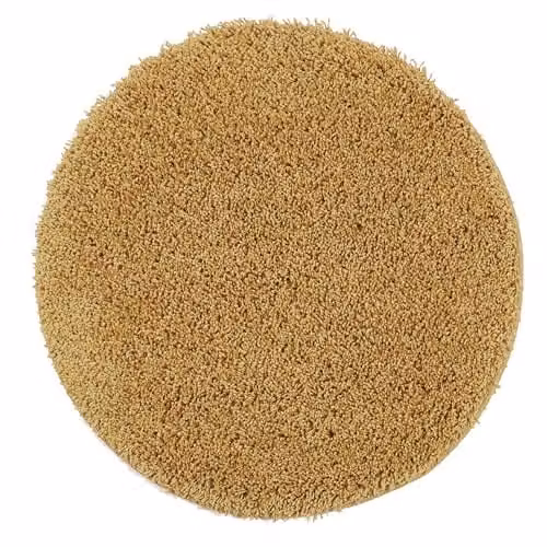 My Mat Yellow Round Non-Slip Washable Shaggy Pile Rug, Diameter: 100 cm – 1
