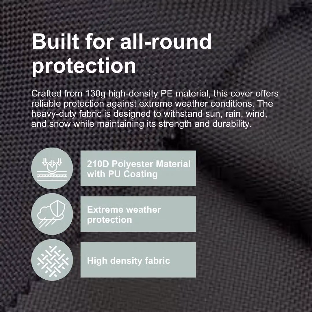 Home Source Duracover Waterproof 4 Burner Gas and Charcoal BBQ Protective Cover in Grey, W/D/H: 155 x 79 x 61 cm – 3