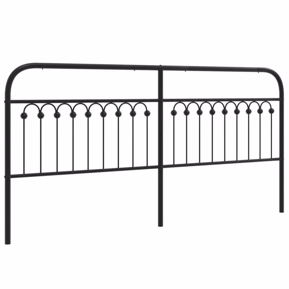 Berkfield Home Matt Black Metal Headboard, 200 cm – 2
