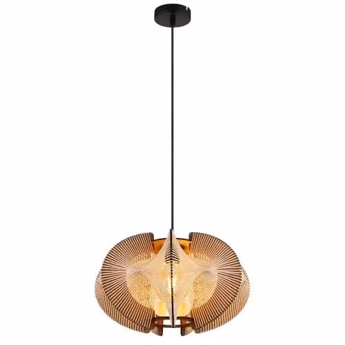 Netlighting Sakura Black and Wood Pendant Lamp, Diameter: 44 cm, Height: 150 cm – 1