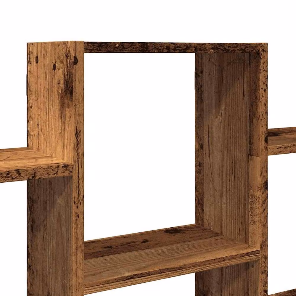 Berkfield Home Old Wood Wall Shelf in Brown, W: 159 cm, D: 18 cm, H: 66 cm – 4