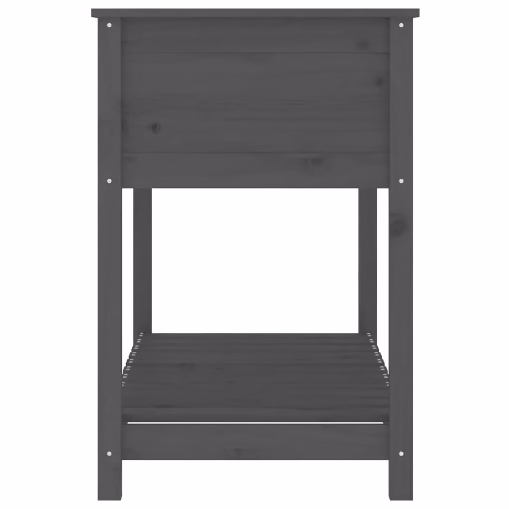 Berkfield Home Rustic Grey Solid Wood Pine Planter with Shelf W/D/H: 111.5 x 54 x 81 cm – 3