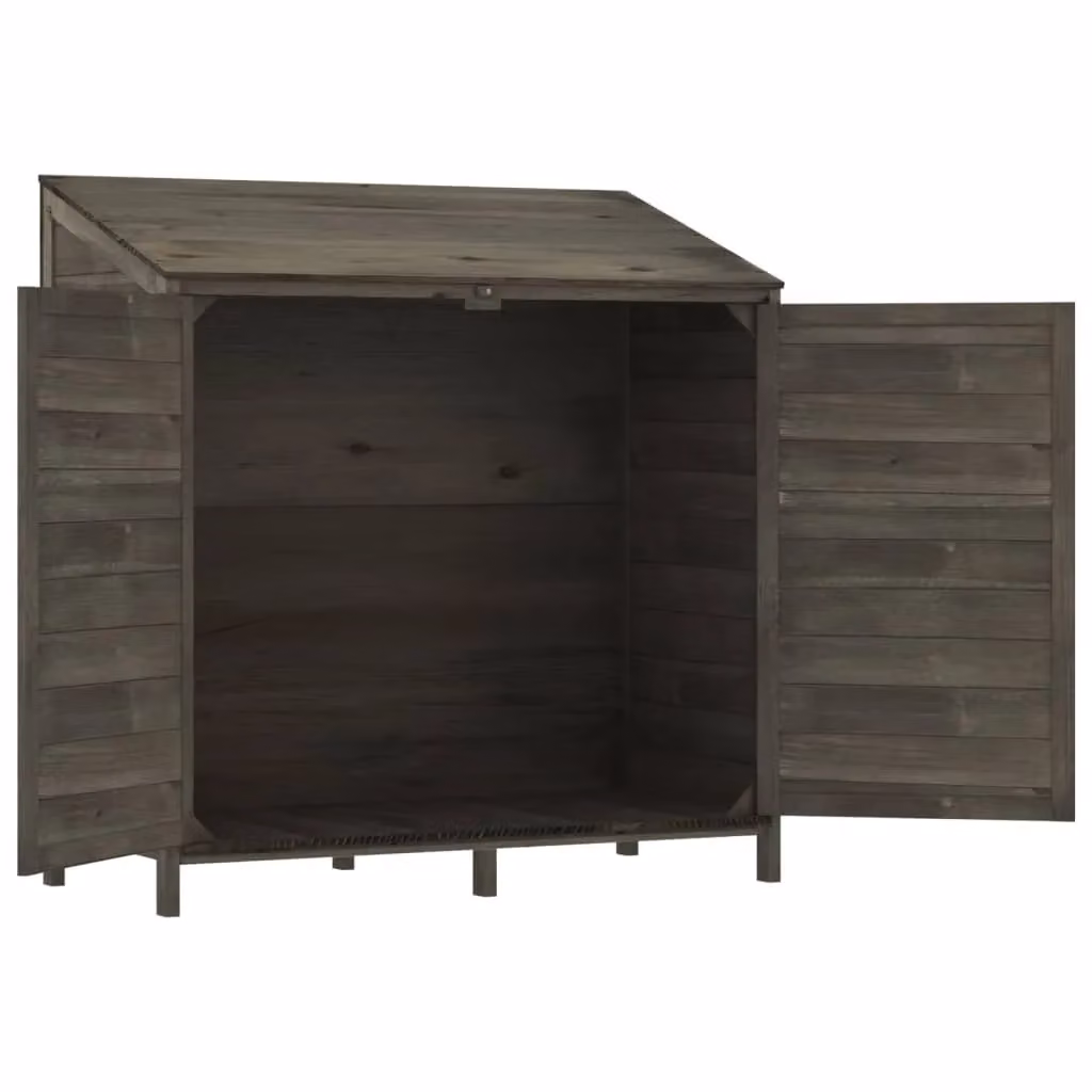 Berkfield Home Rustic Garden Shed in Anthracite Black, Solid Wood, W/D/H: 102 x 52 x 112 cm – 3